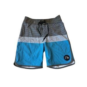 Quicksilver Highline boys swim trunks, size 25(10), Blue & Gray